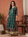 Floral Embroidered Straight Kurta & Skirt Sets