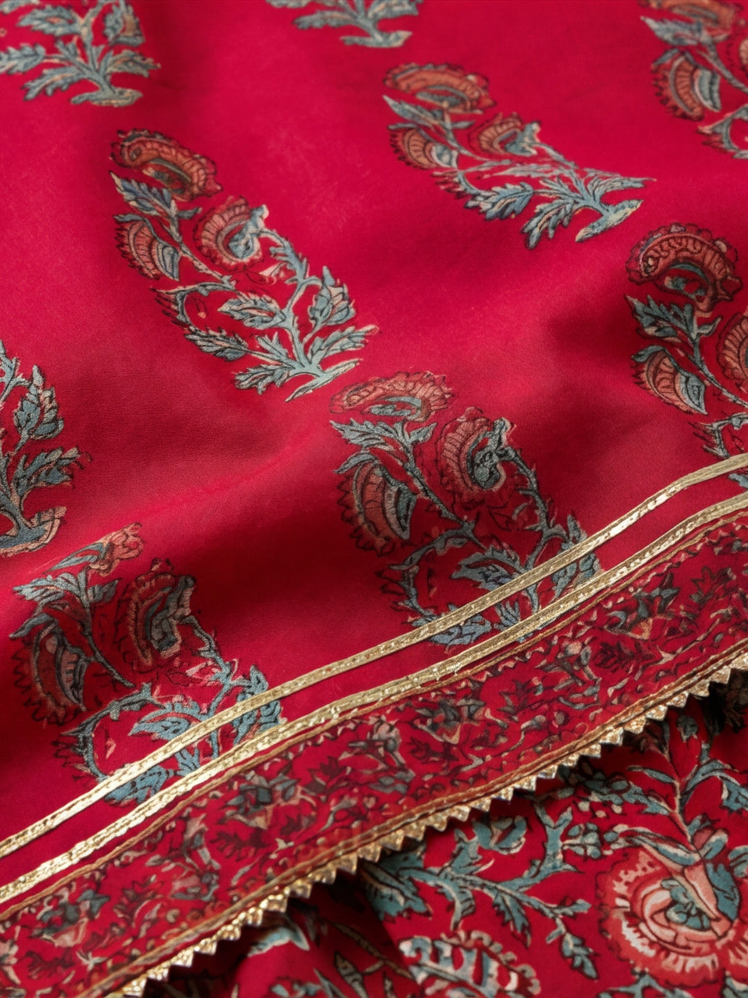Floral Embroidered Straight Kurta & Skirt Sets