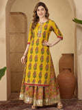 Ethnic Motifs Printed Straight Kurta & Skirt Sets