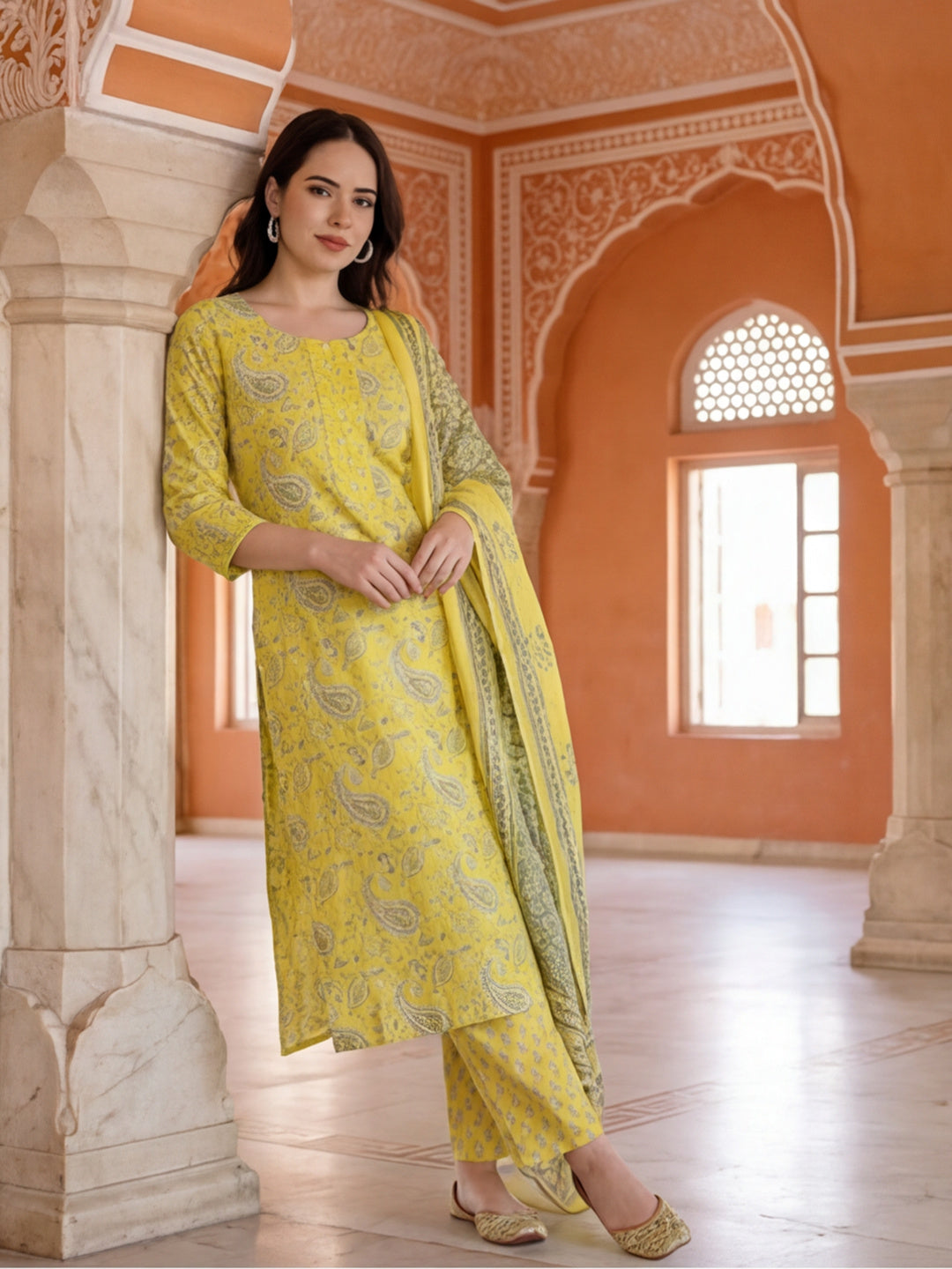 Ethnic Printed Pure Cotton Suit Set