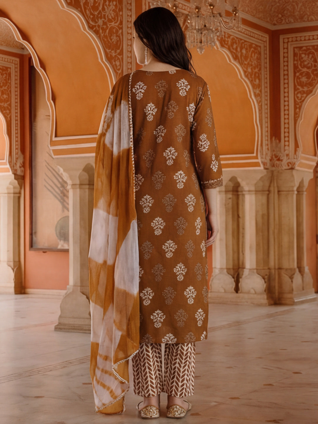 Ethnic Motif Printed Pure Cotton Suit Set