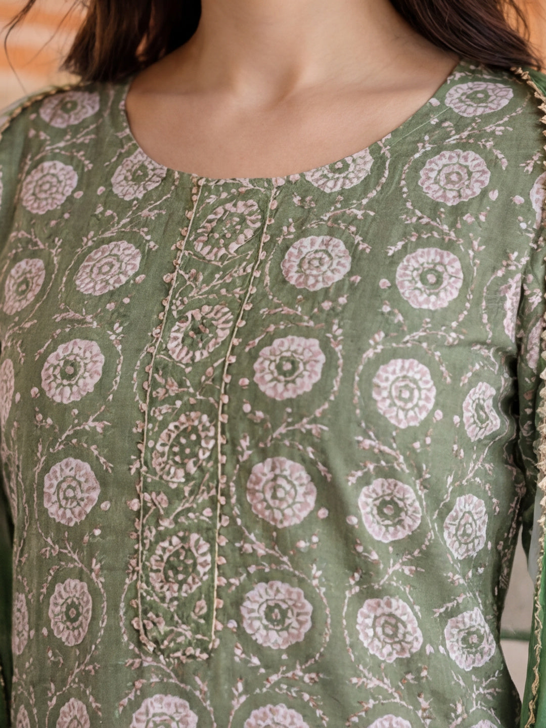 Ethnic Floral Printed Pure Cotton Suit Set