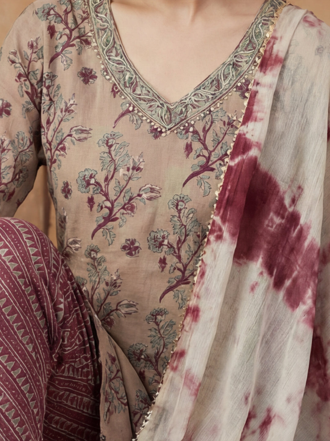 Floral Printed Straight Kurta & Palazzos Sets
