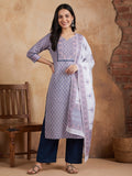 Ethnic Motifs Printed Straight Kurta & Trousers Sets