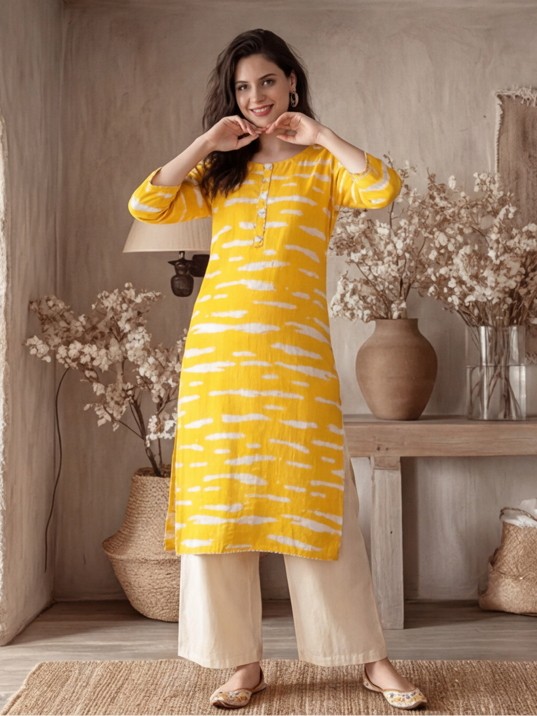 Floral Printed Straight Kurta