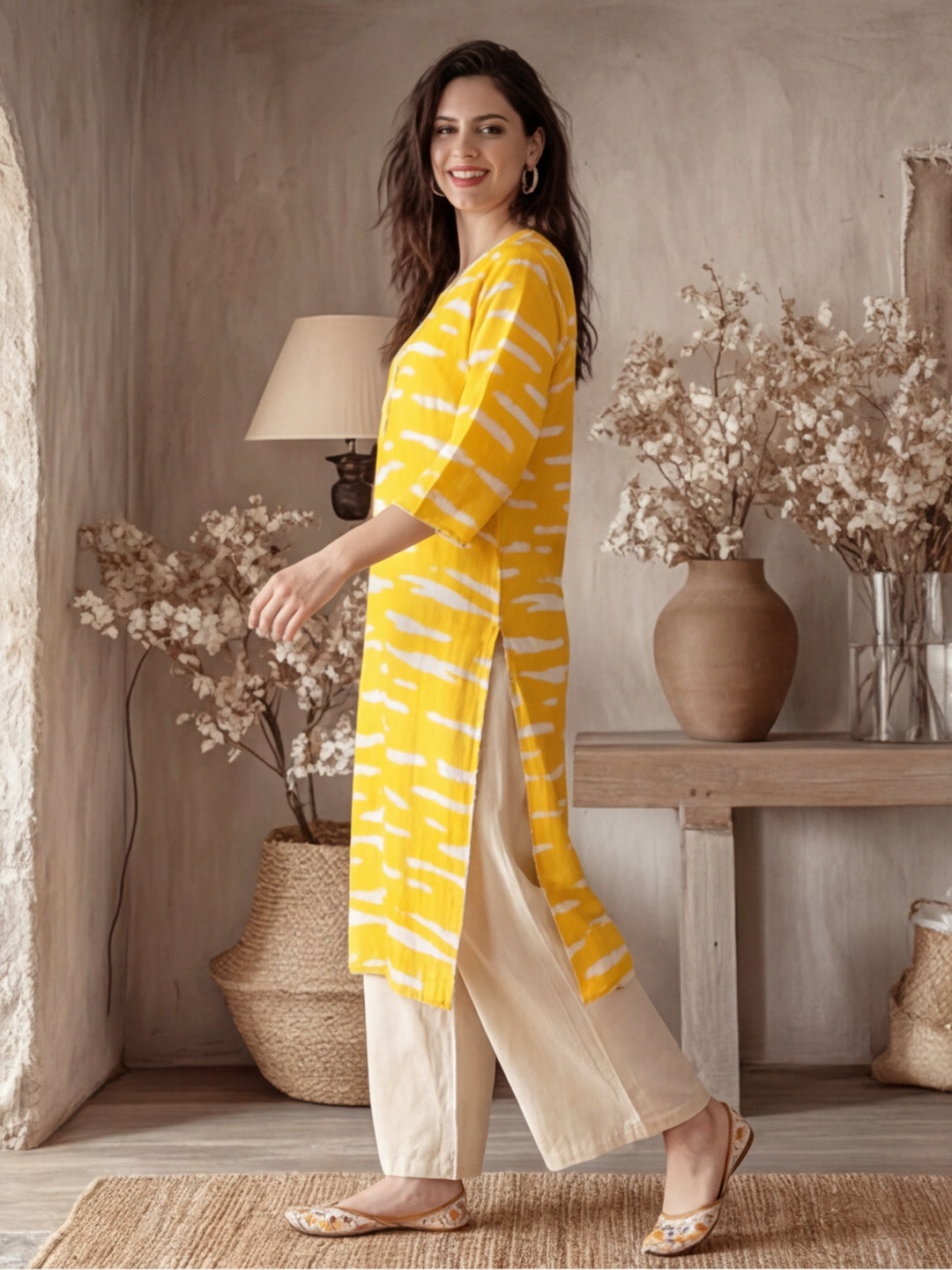 Floral Printed Straight Kurta