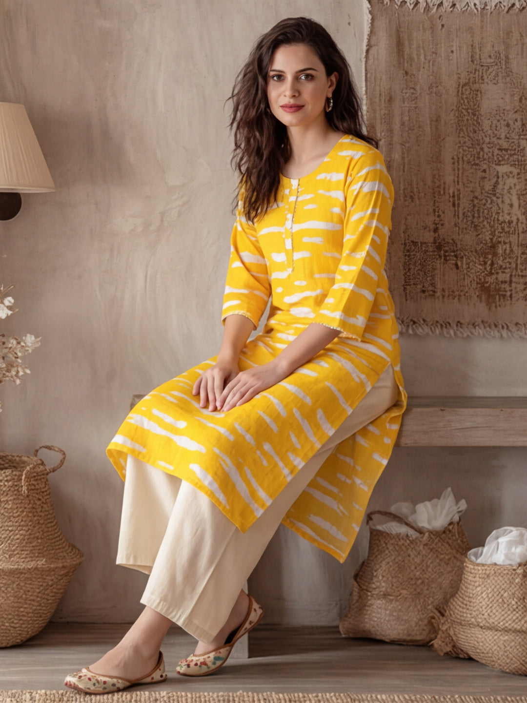 Floral Printed Straight Kurta