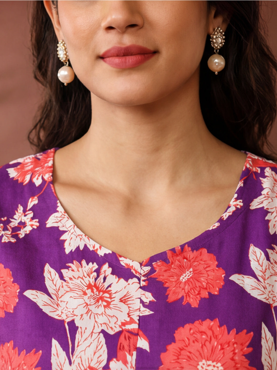 Floral Printed A-Line Tiered Ethnic Dress