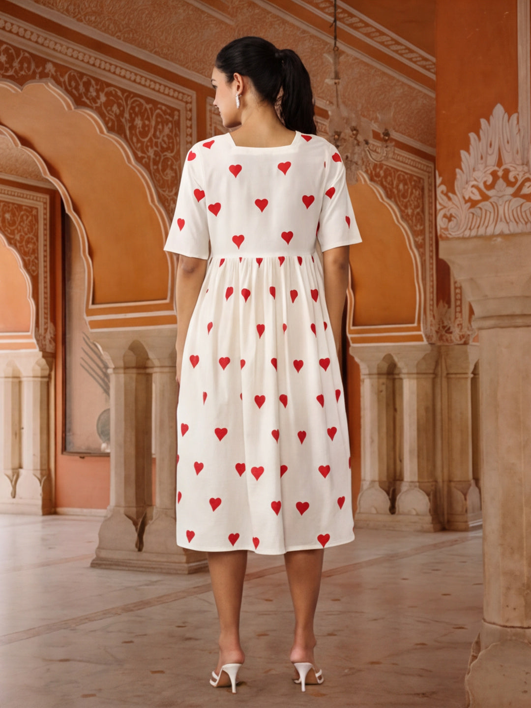 Quirky Printed A-Line Pure Cotton Ethnic Dress