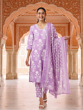 Floral Embroidered Straight Kurta & Trousers Sets