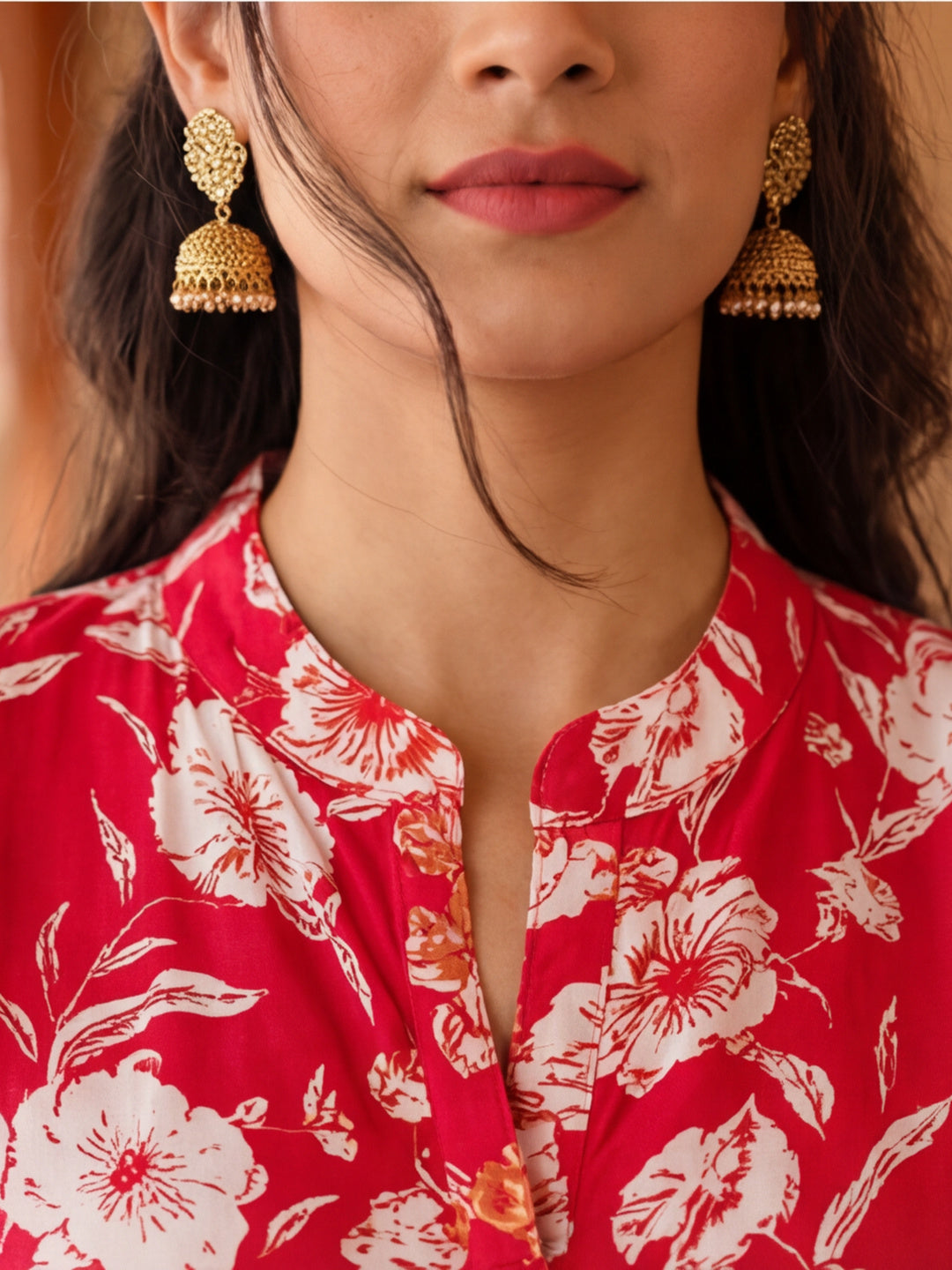 Floral Printed A-Line Tiered Ethnic Dress