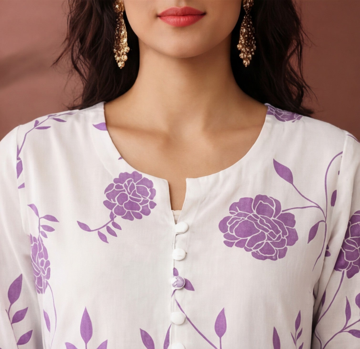 Floral Printed A-Line Pure Cotton Ethnic Dress