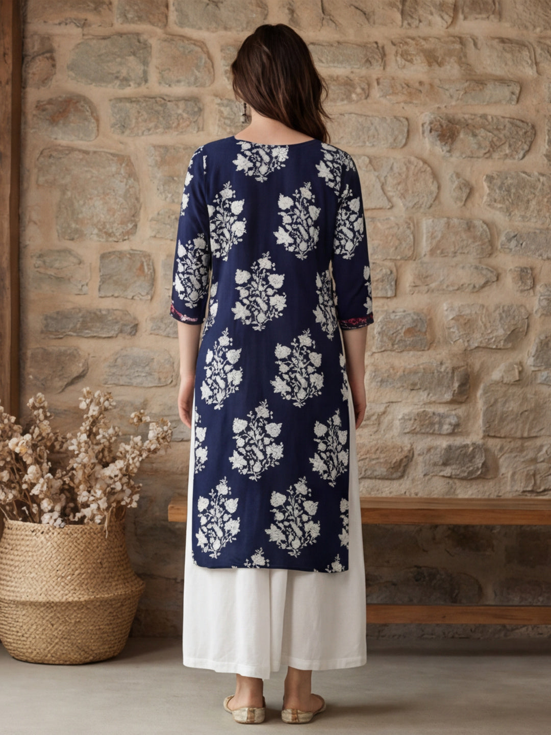Floral Printed Straight Kurta