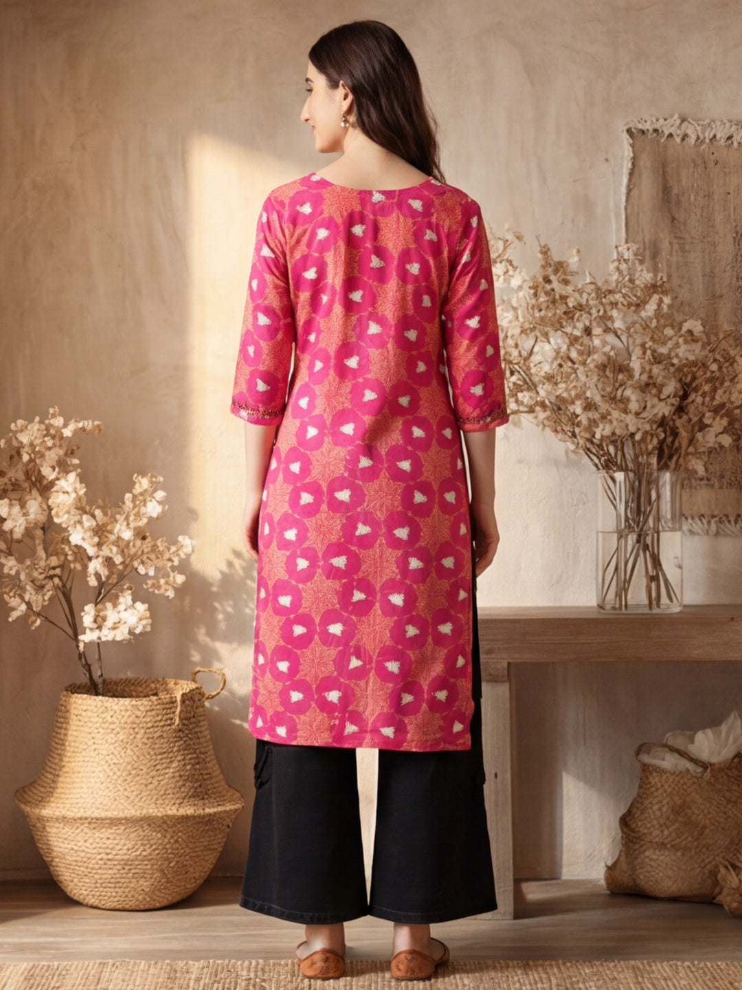 Floral Printed Straight Kurta