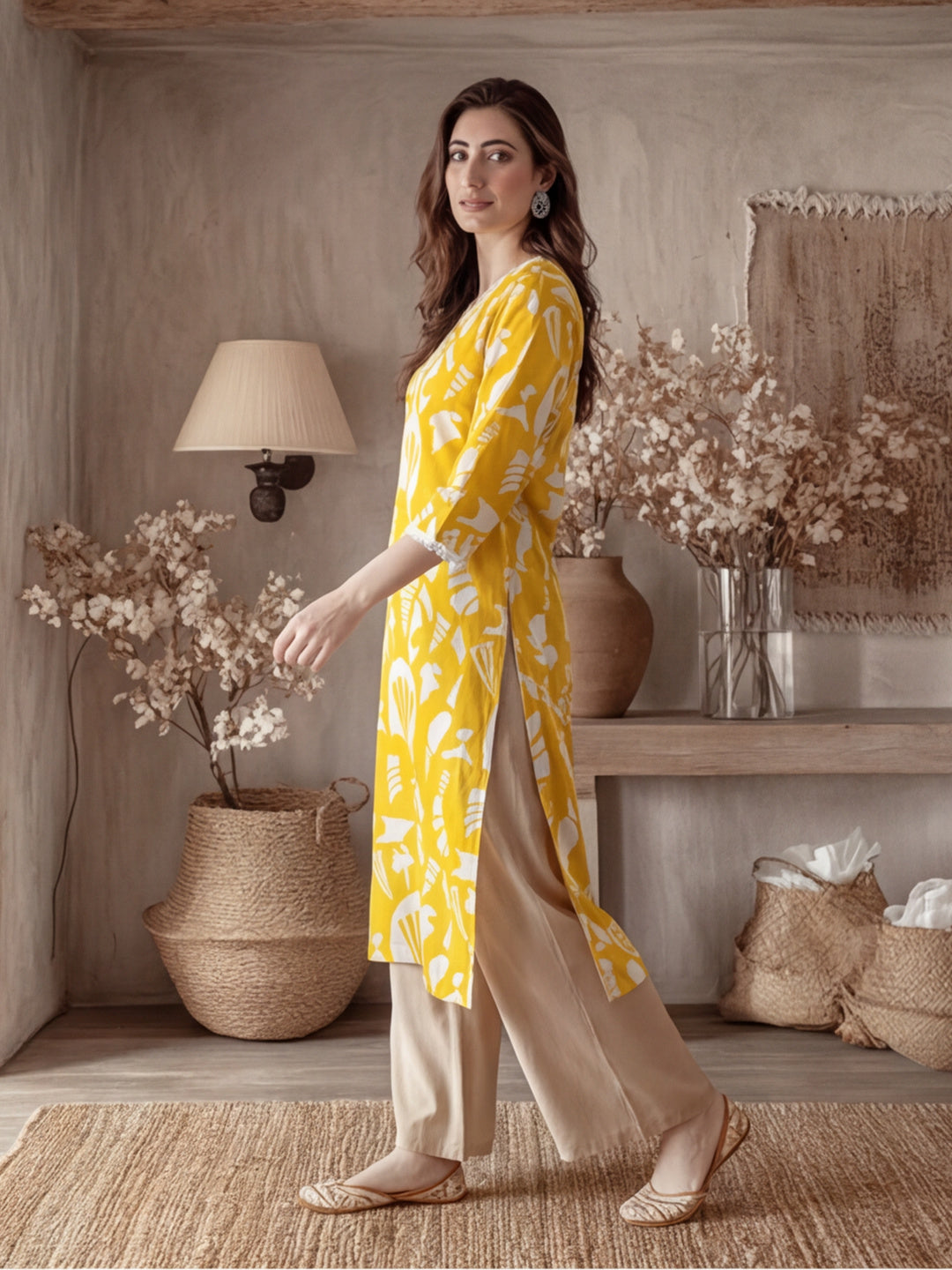 Floral Printed Straight Kurta