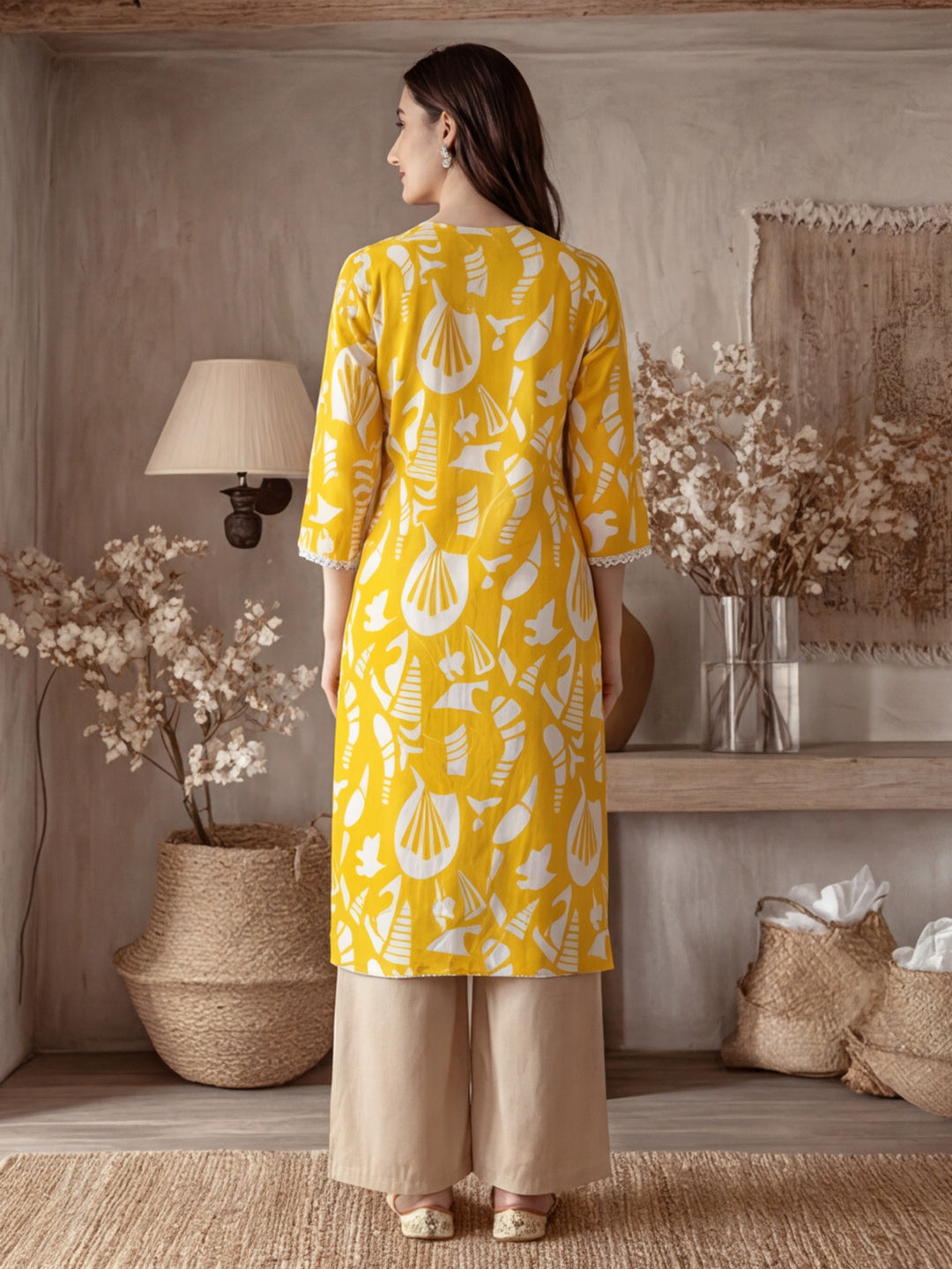 Floral Printed Straight Kurta