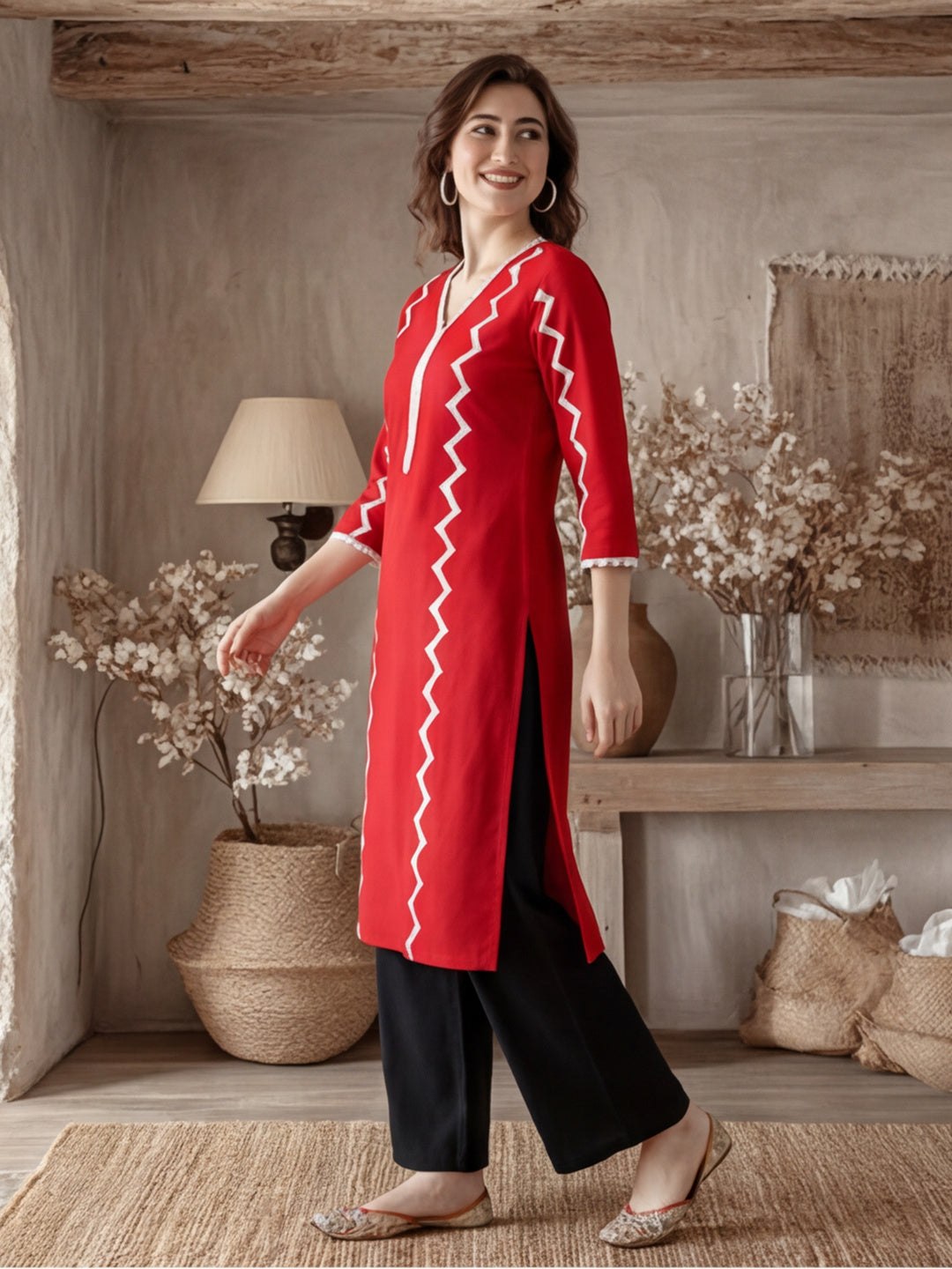 Floral Printed Straight Kurta