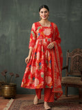 Floral Printed Flared Kurta & Trousers Sets