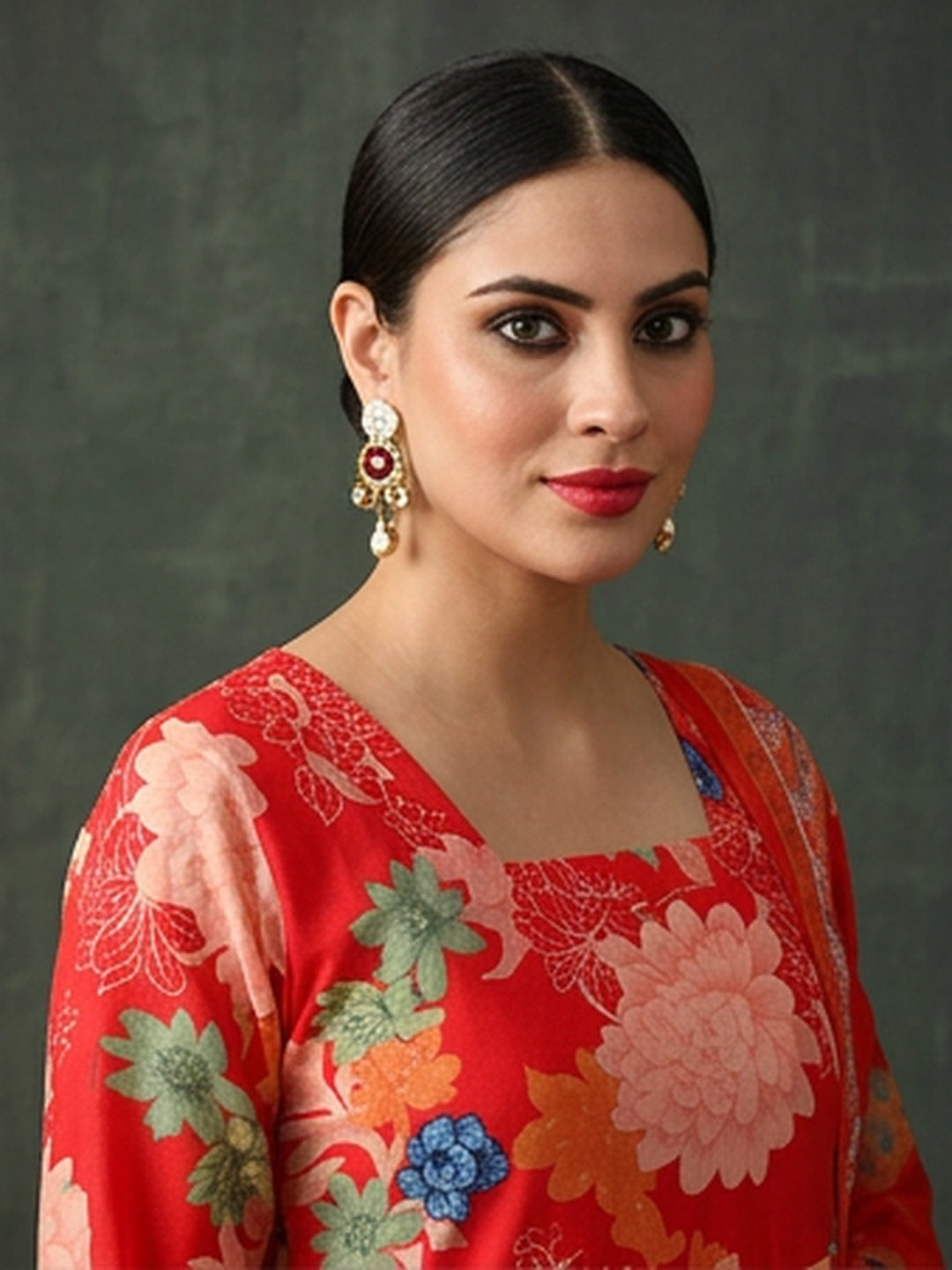 Floral Printed Flared Kurta & Trousers Sets