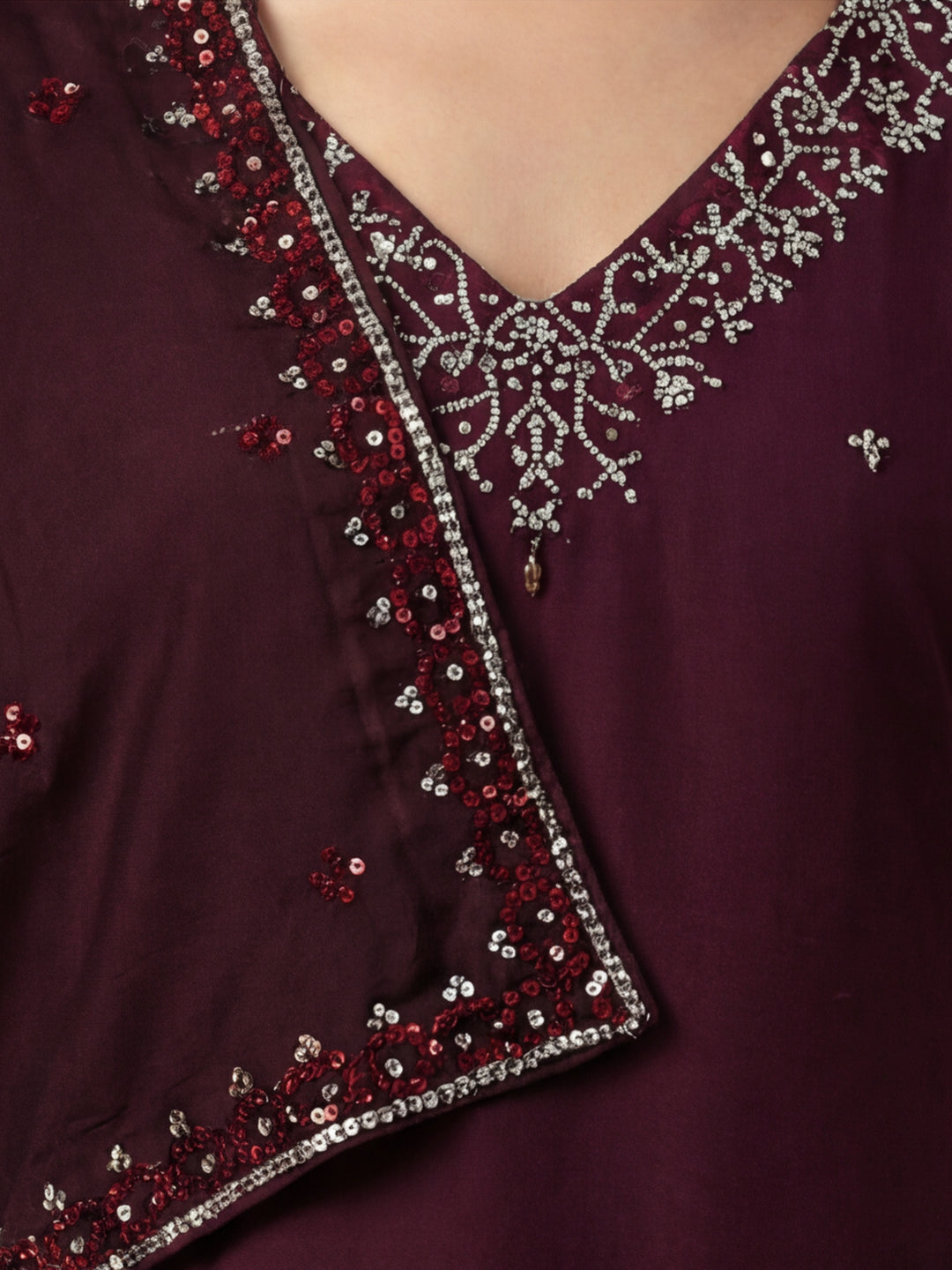 Floral Embroidered Straight Kurta & Trousers Sets