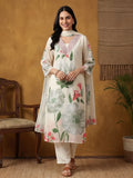 Floral Embroidered Straight Kurta & Trousers Sets