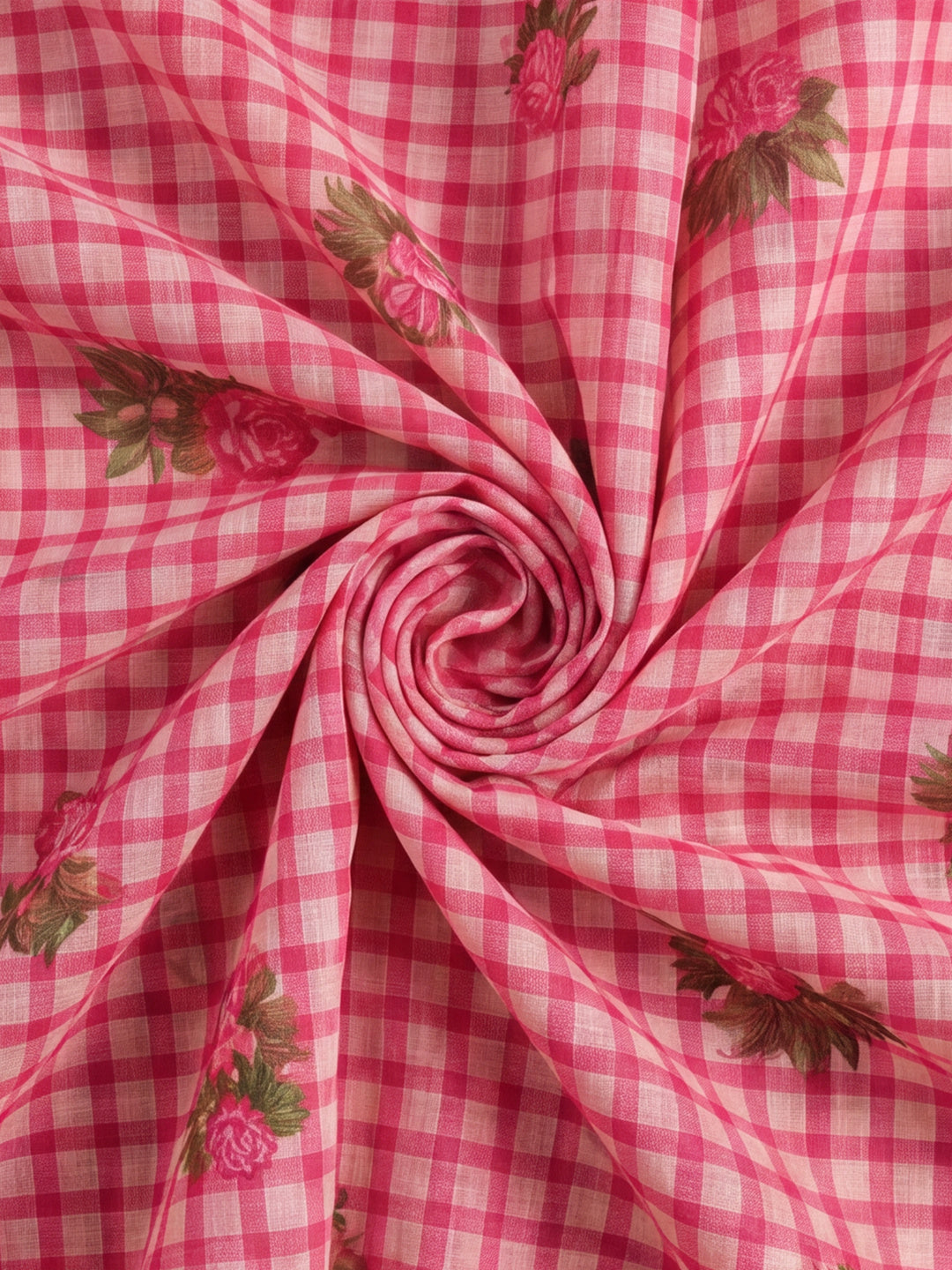 Jaipur Kurti Women Baby Pink Digital Printed Saree With Tasselled Border