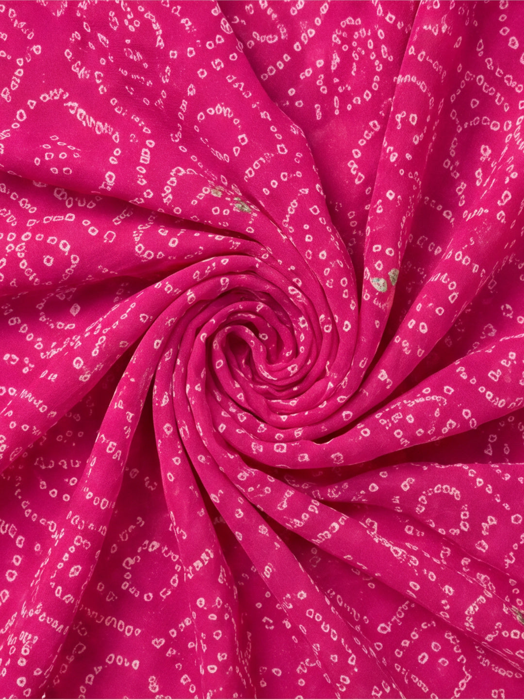 Pink Bandhani Printed Saree with Embroidered Border