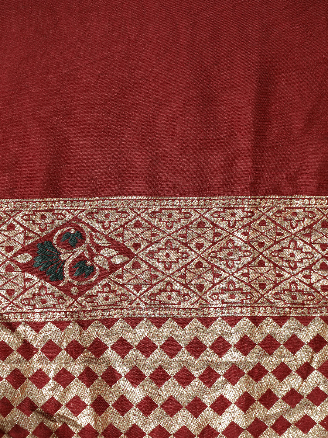 Maroon Zari Woven Heavy Banarasi Saree