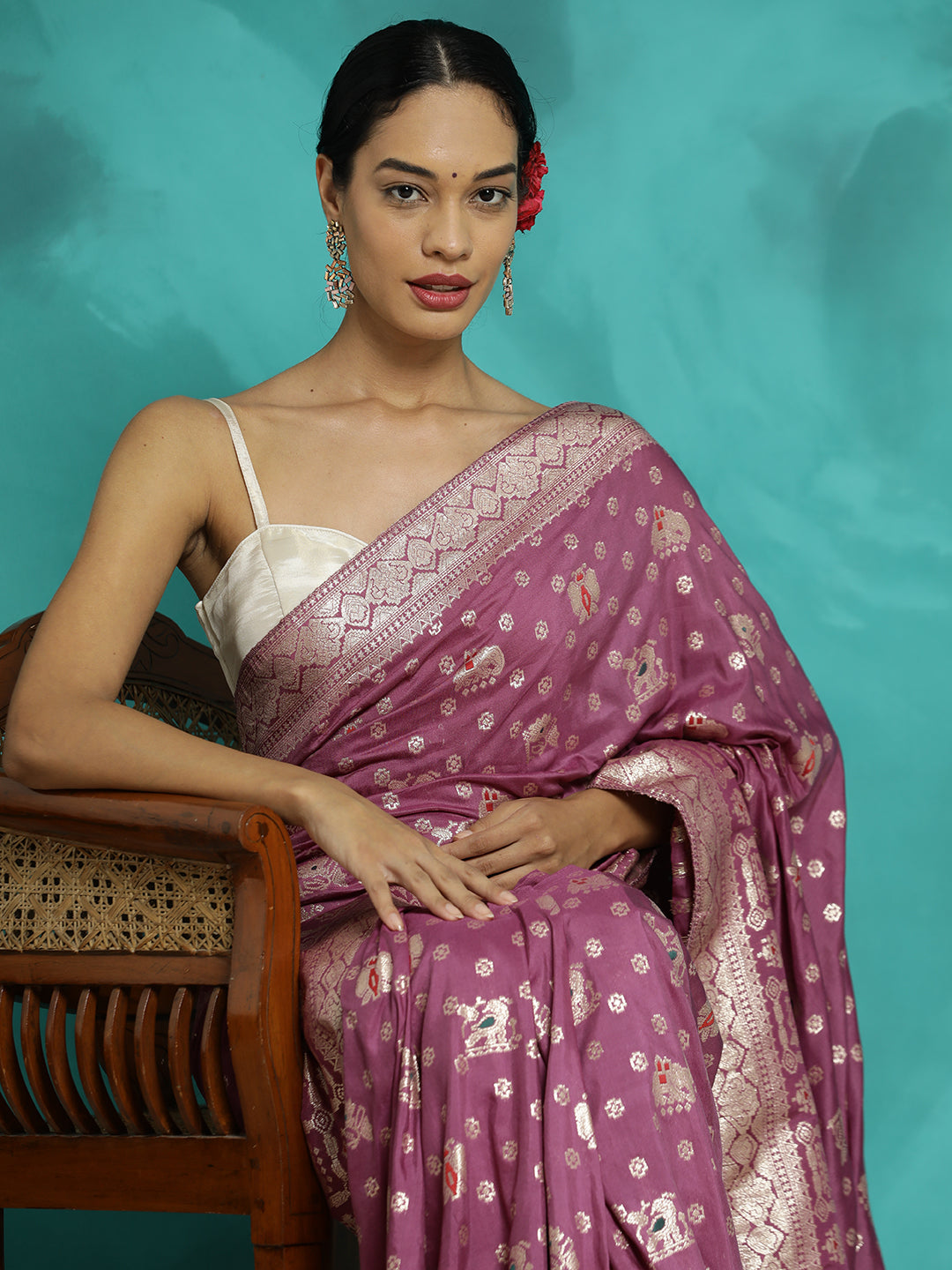 Festive Lavender Zari Woven Heavy Banarasi Saree