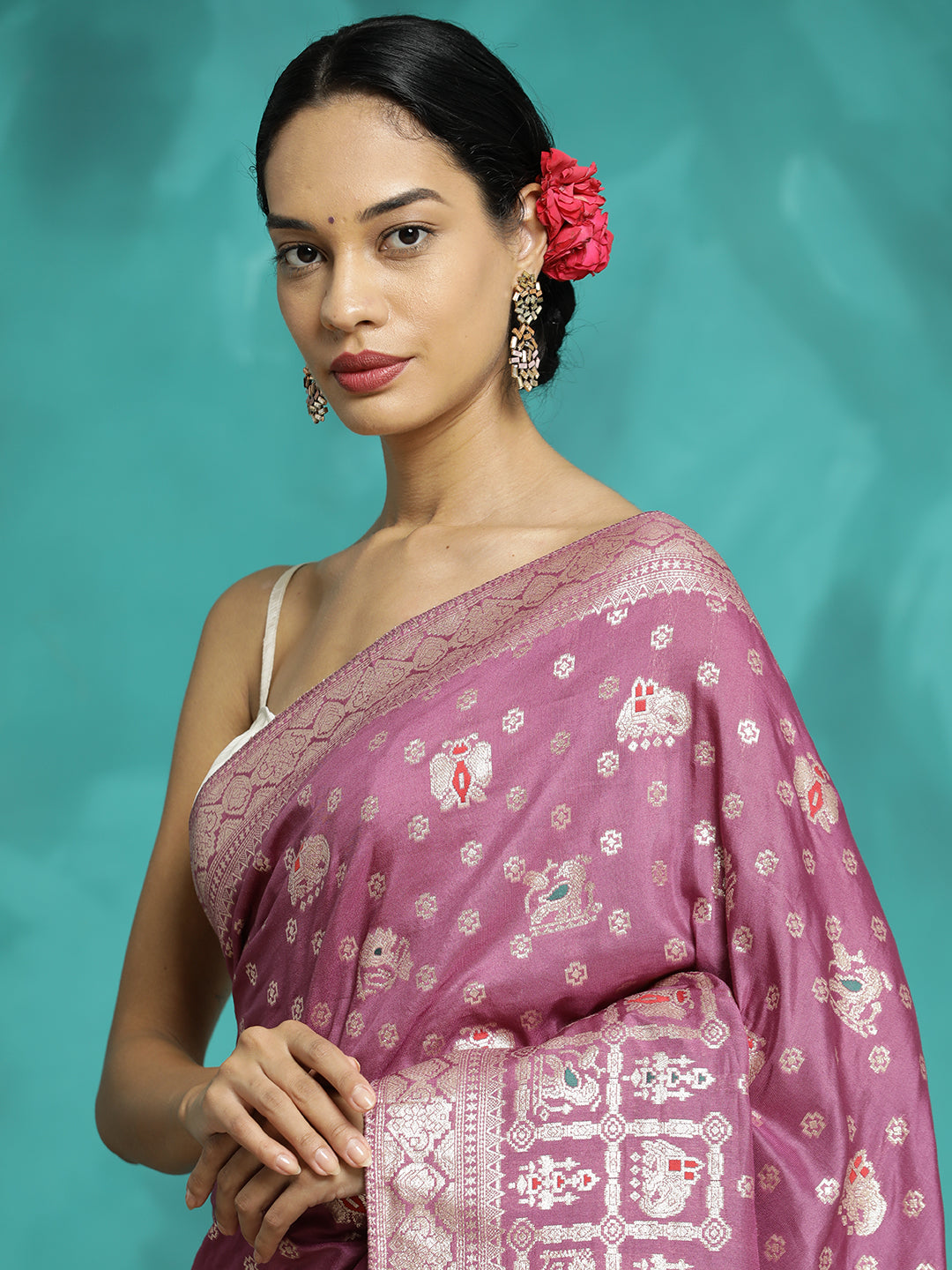 Festive Lavender Zari Woven Heavy Banarasi Saree