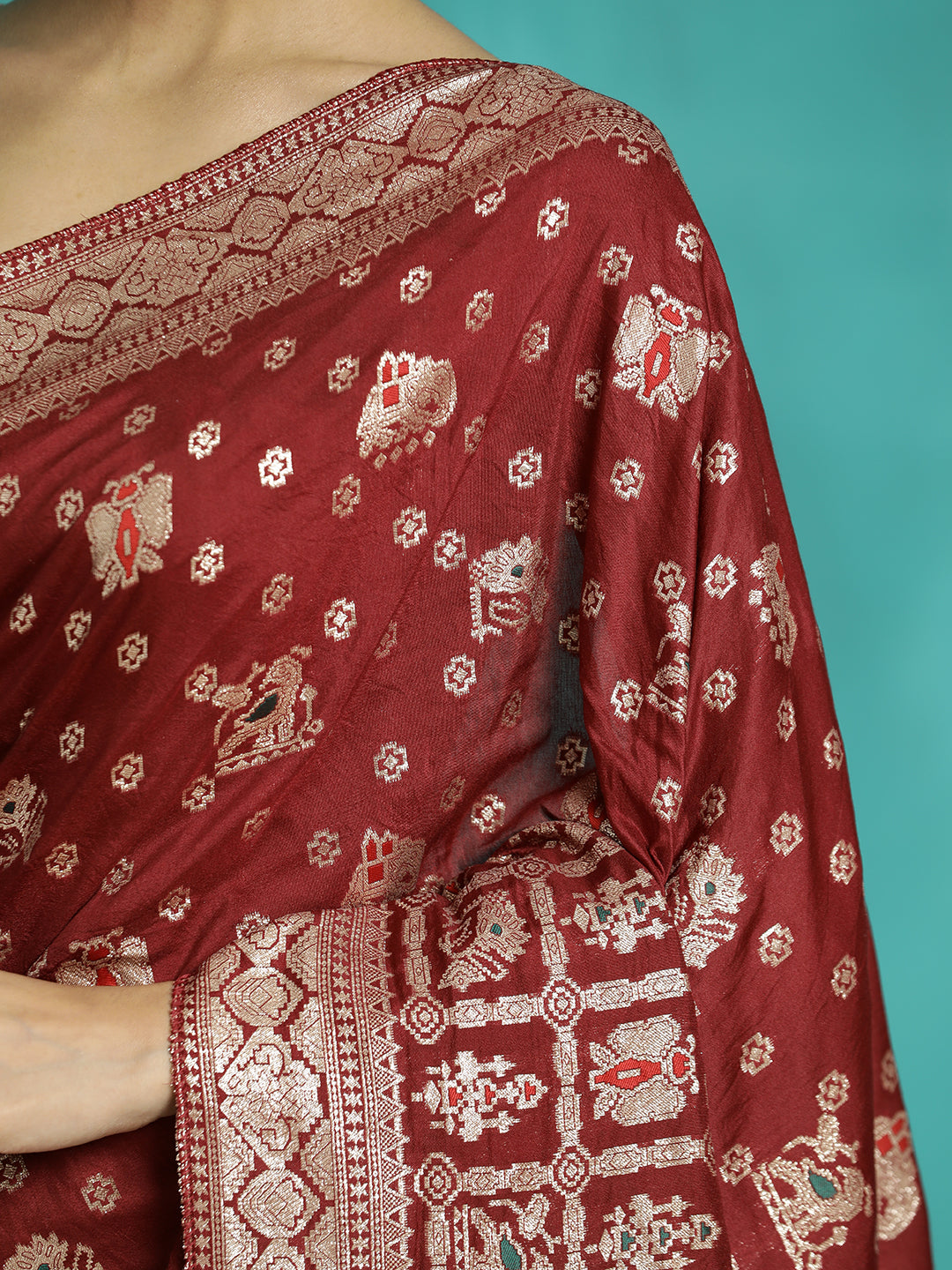 Festive Maroon Zari Woven Heavy Banarasi Saree