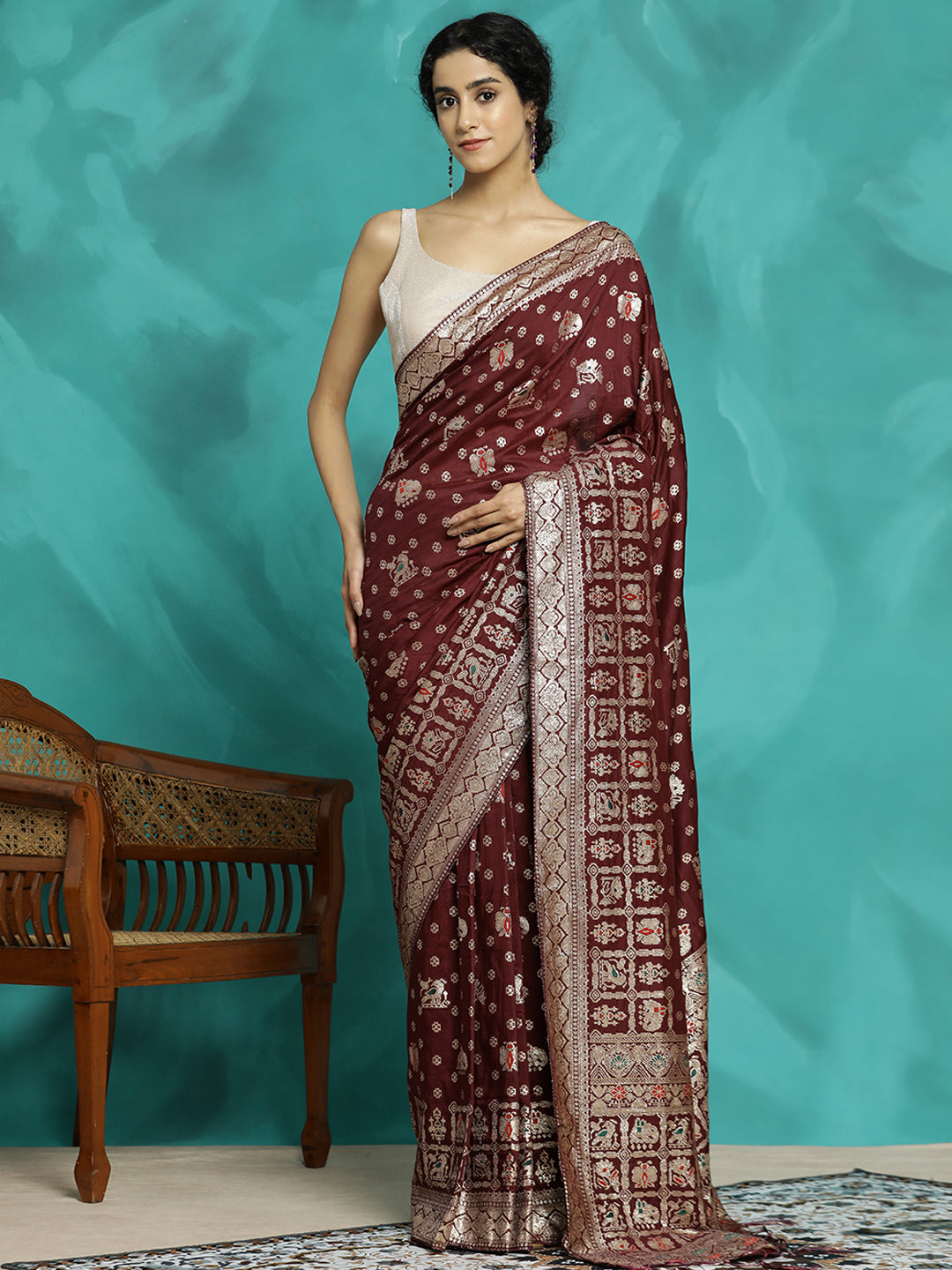 Festive Red Zari Woven Heavy Banarasi Saree