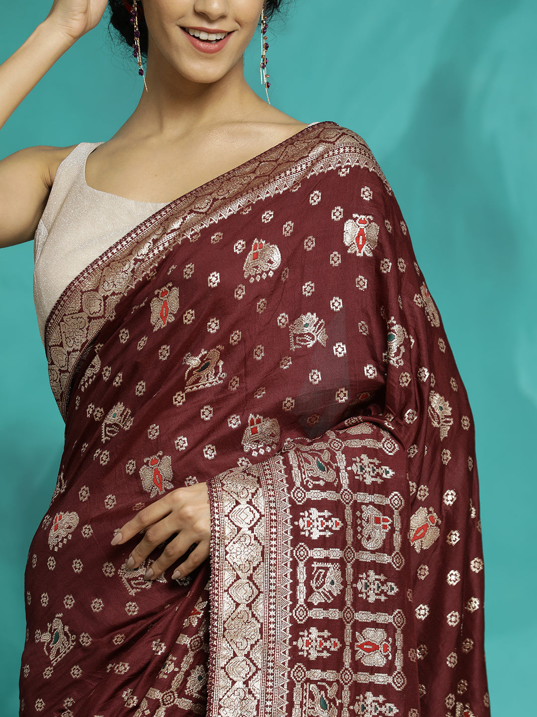 Festive Red Zari Woven Heavy Banarasi Saree