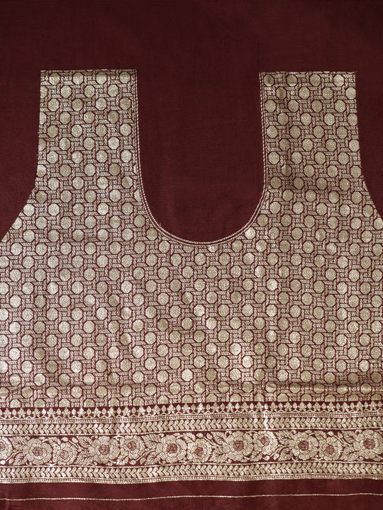 Festive Burgundy Zari Woven Heavy Banarasi Saree