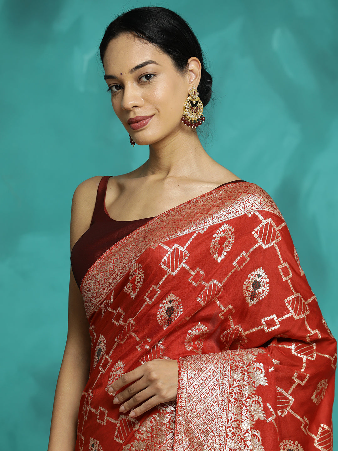 Festive Zari Woven Heavy Banarasi Red Saree