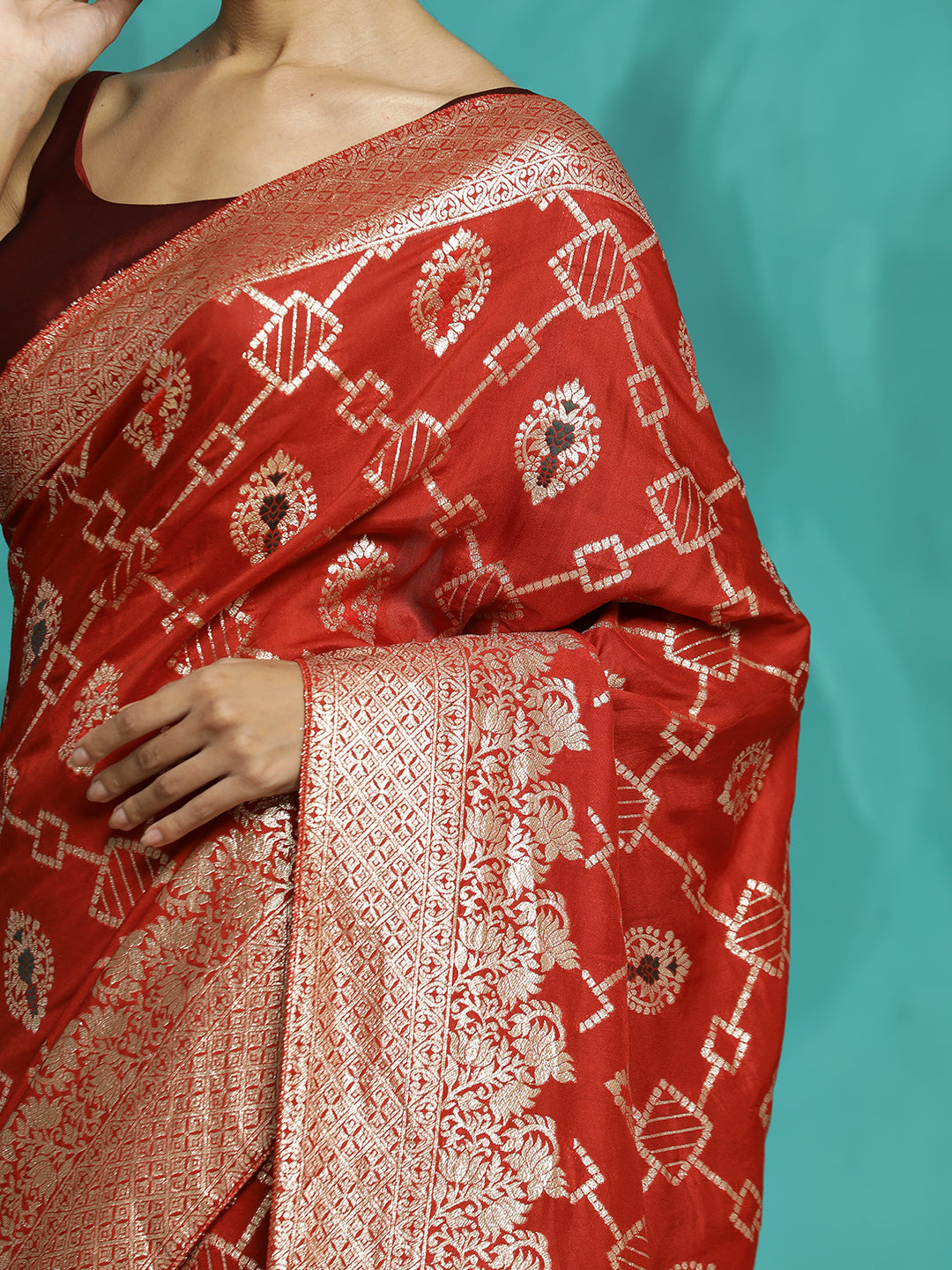 Festive Zari Woven Heavy Banarasi Red Saree