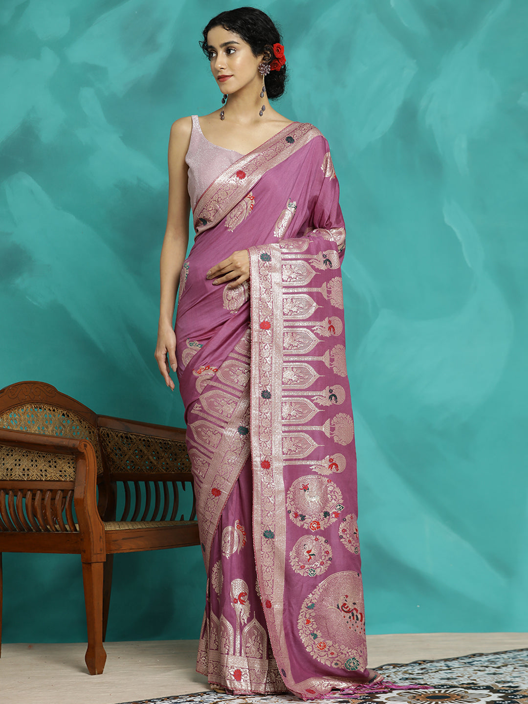 Festive Zari Woven Heavy Banarasi Lavender Saree