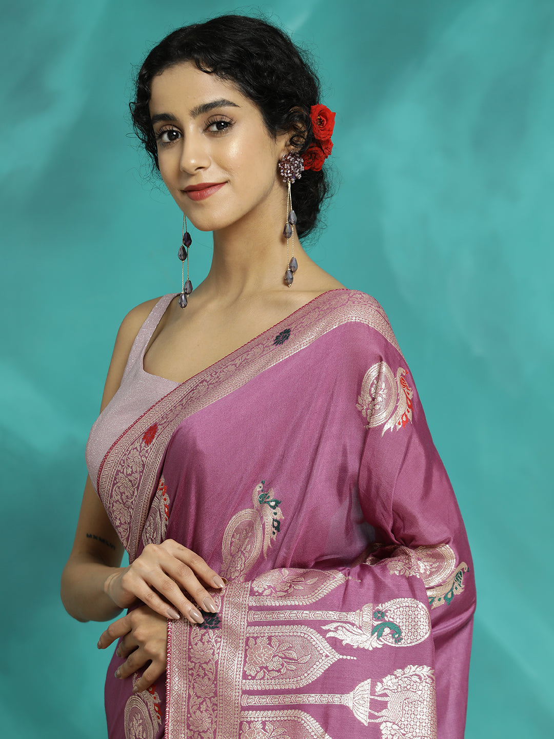 Festive Zari Woven Heavy Banarasi Lavender Saree