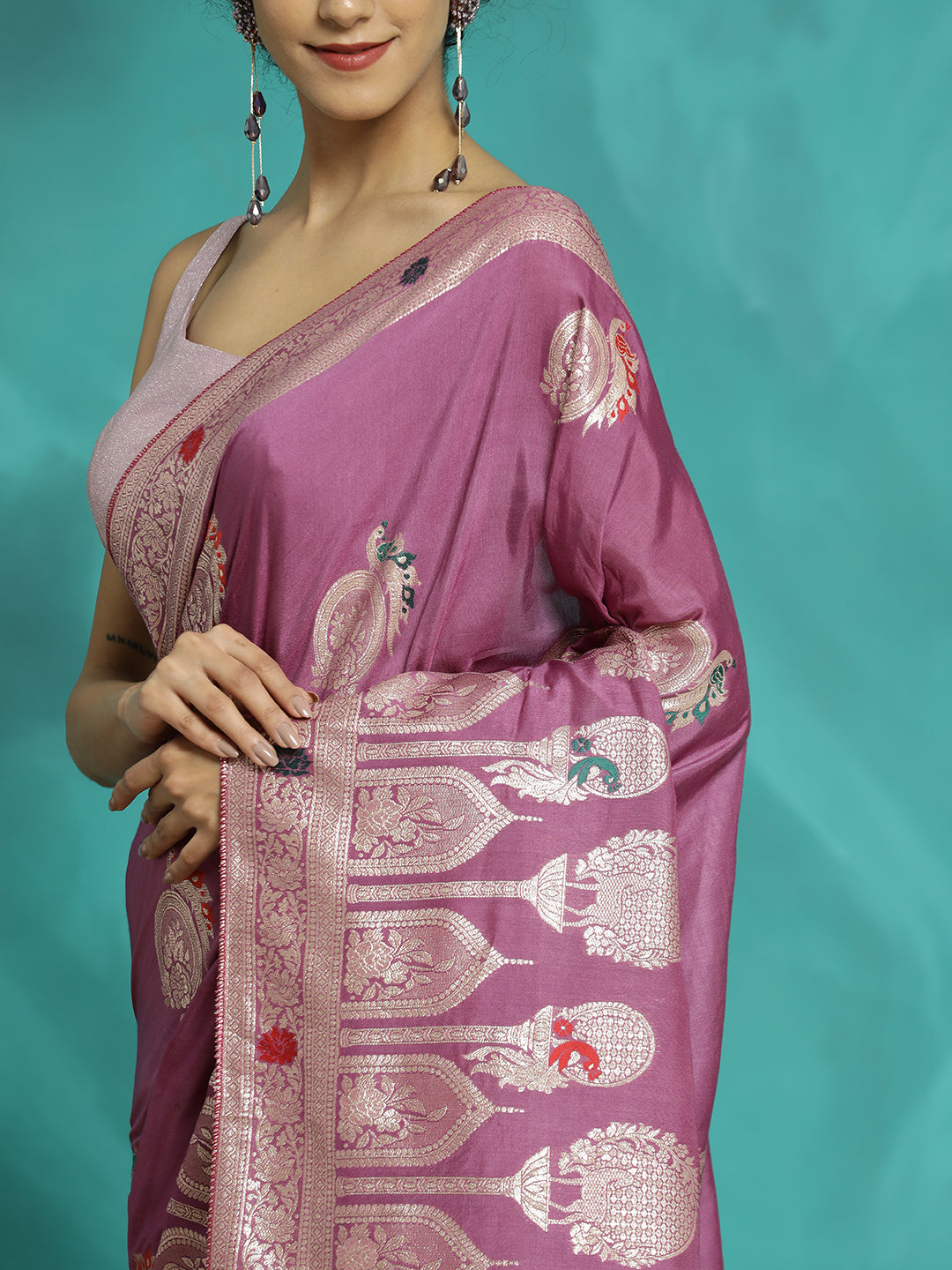 Festive Zari Woven Heavy Banarasi Lavender Saree