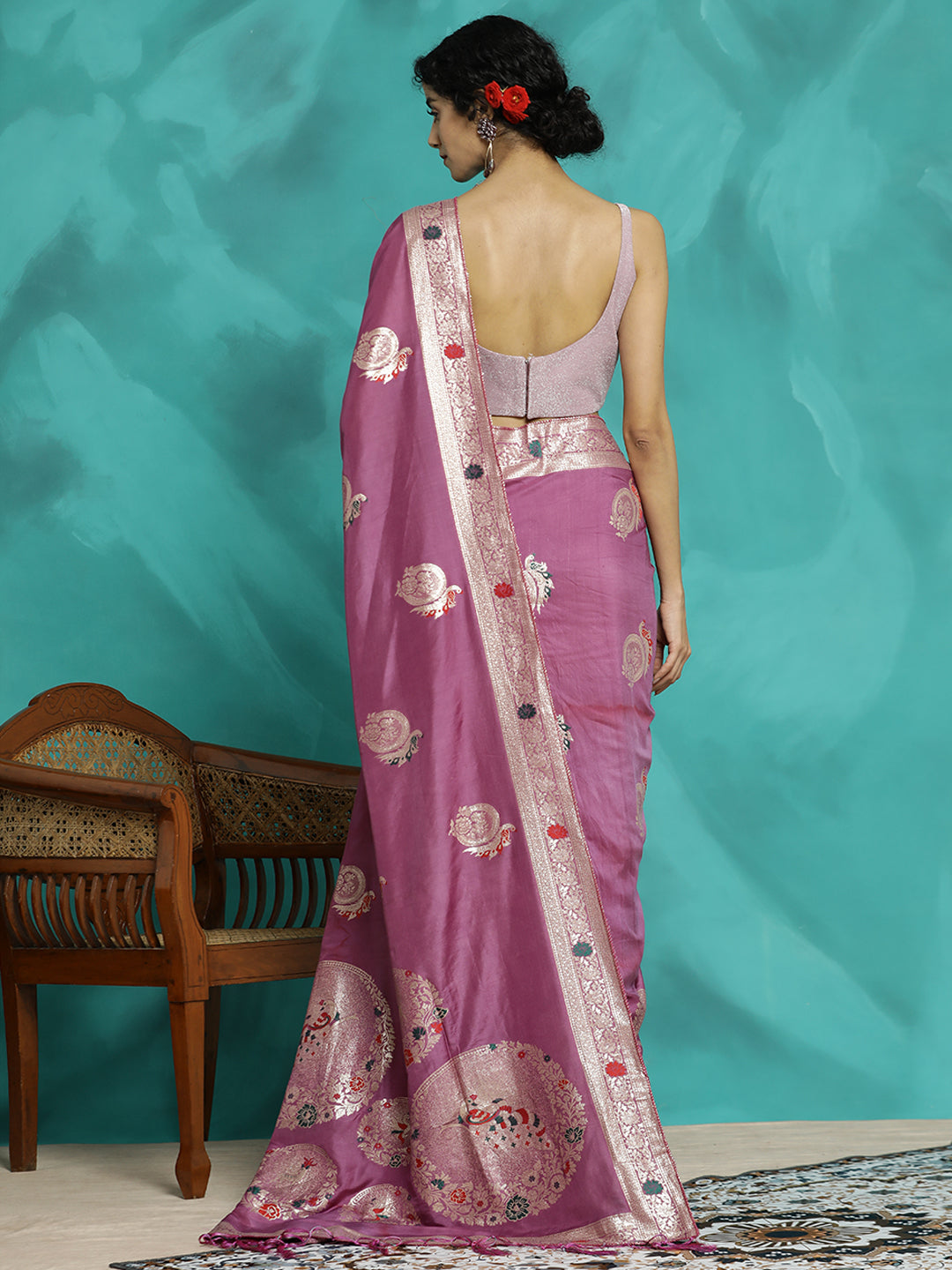 Festive Zari Woven Heavy Banarasi Lavender Saree