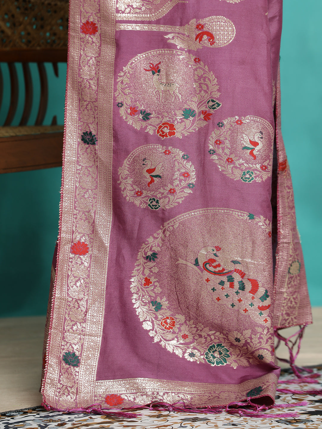 Festive Zari Woven Heavy Banarasi Lavender Saree