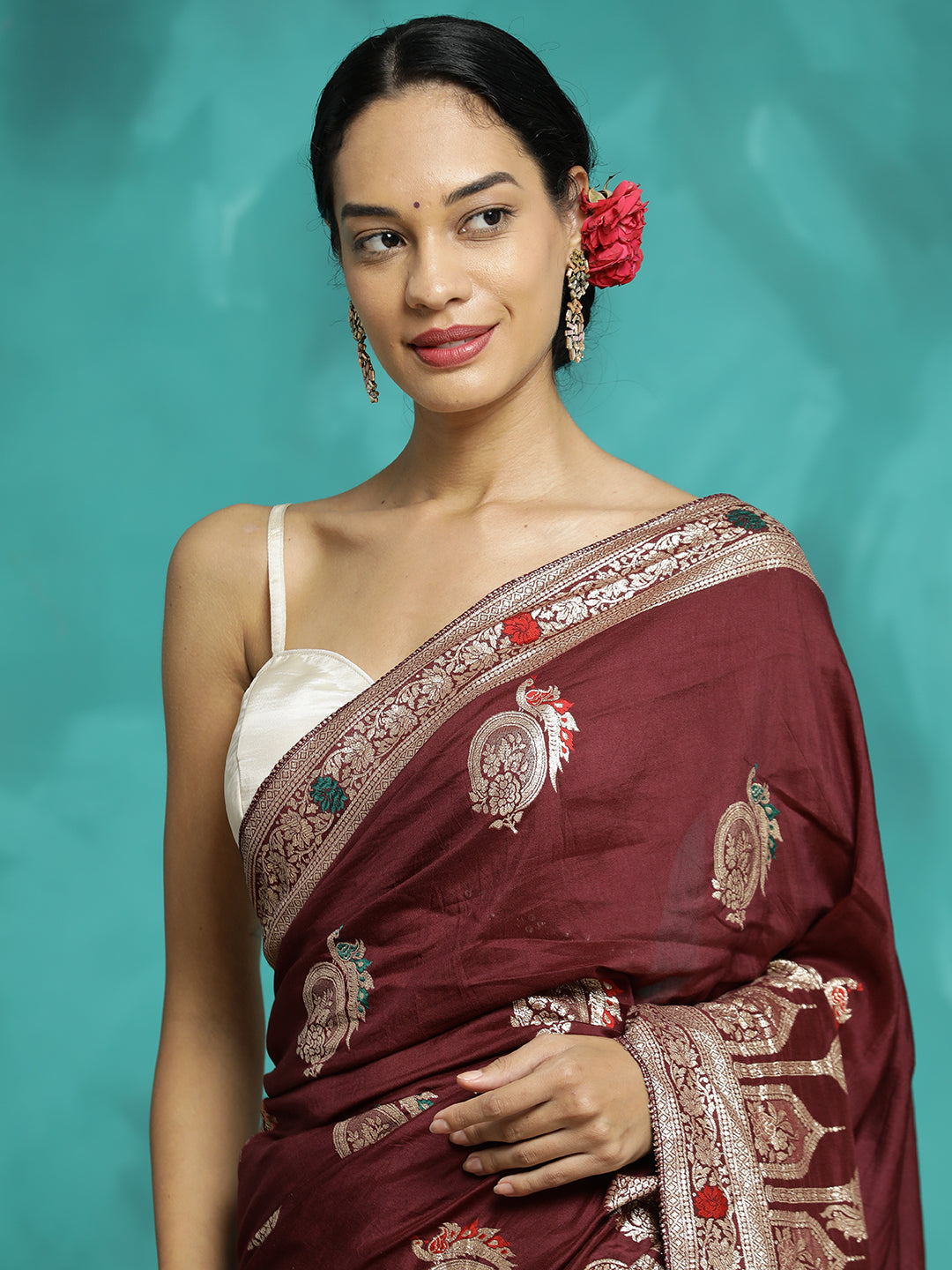 Festive Zari Woven Heavy Banarasi Maroon Saree