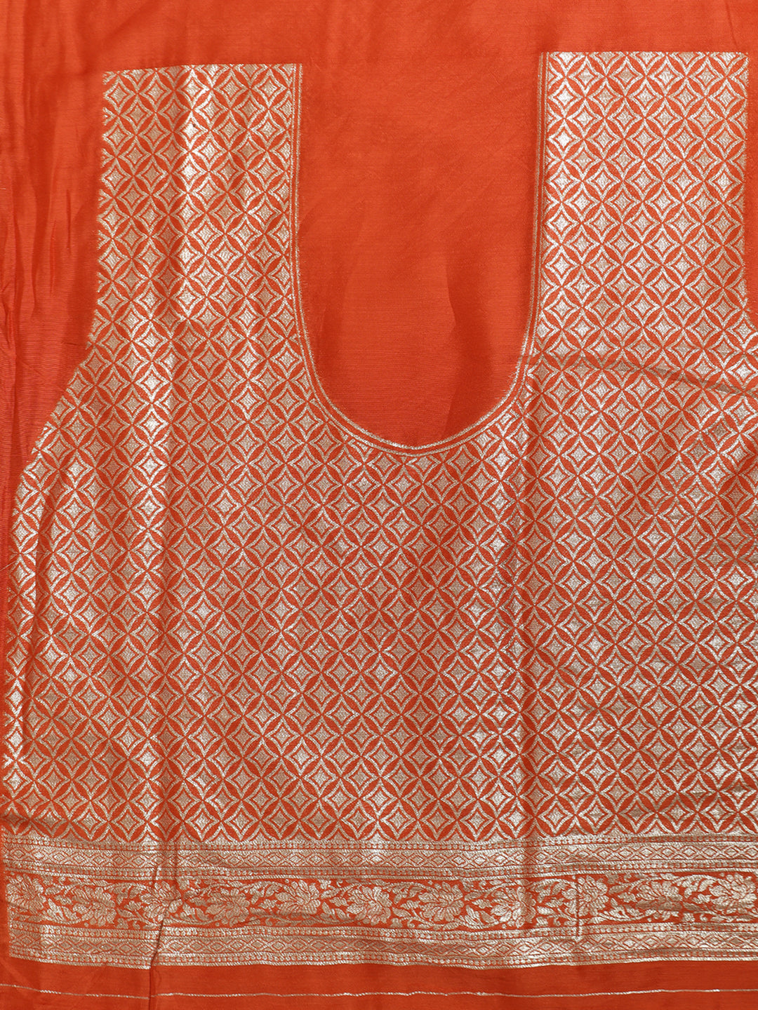 Festive Zari Woven Heavy Orange Banarasi Saree