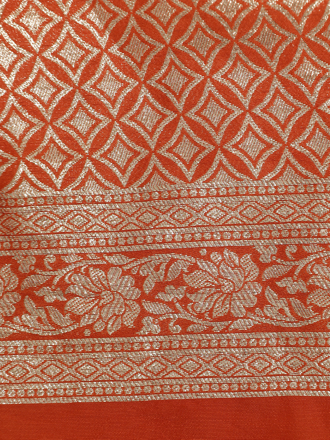 Festive Zari Woven Heavy Orange Banarasi Saree