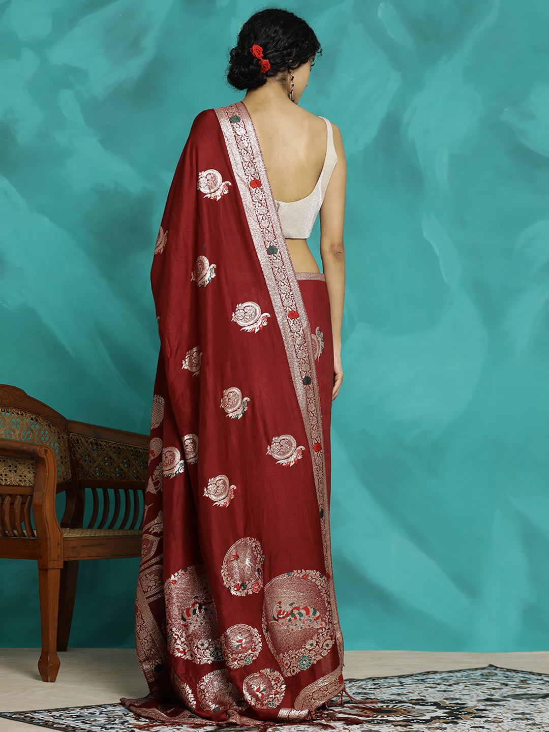 Festive Zari Woven Design Red Heavy Banarasi Saree