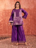 Floral Embroidered A-Line Silk Blend Kurta & Palazzos Sets