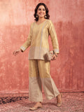 Solid Straight Tissue Silk Kurta & Palazzos Sets