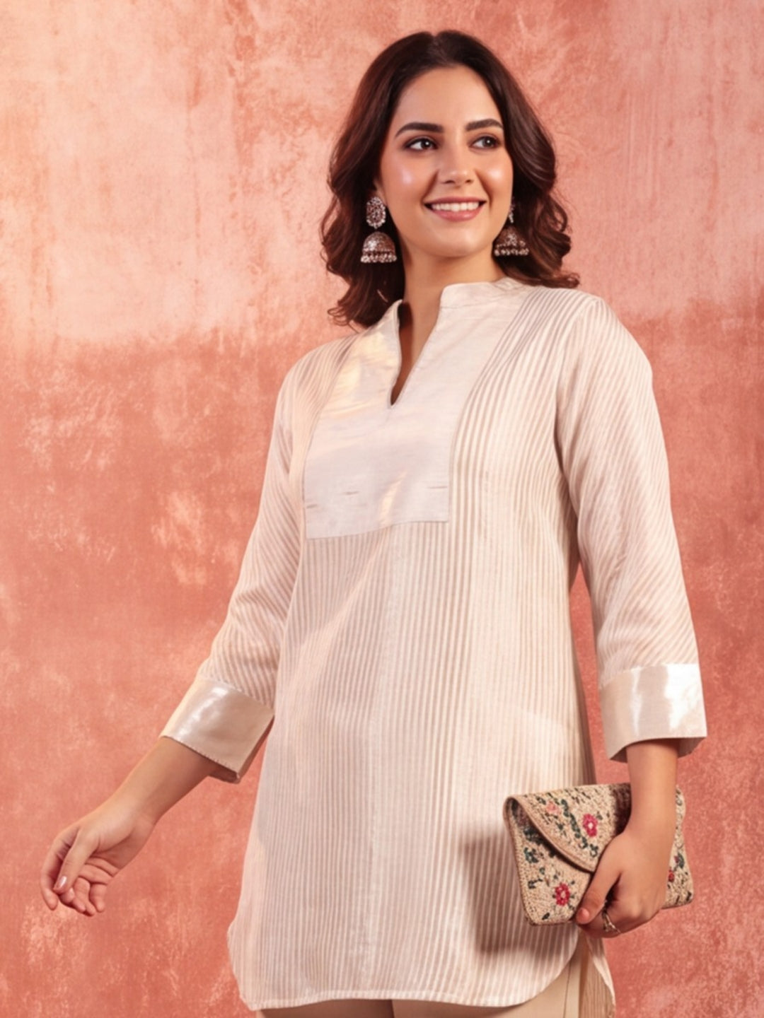 Striped Straight Viscose Kurta & Palazzos Sets