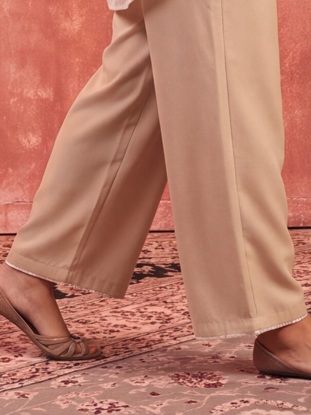 Striped Straight Viscose Kurta & Palazzos Sets