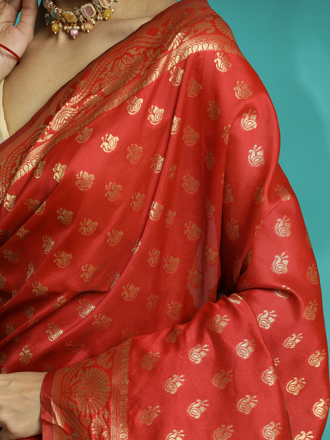 Heavy Zari Red Banarasi Saree